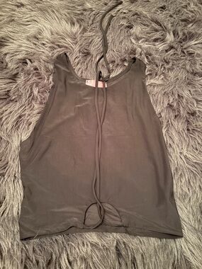 Black Halter Tie-Back Tank Top